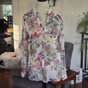 Kut from the Kloth Vibrant Sheer Blouse